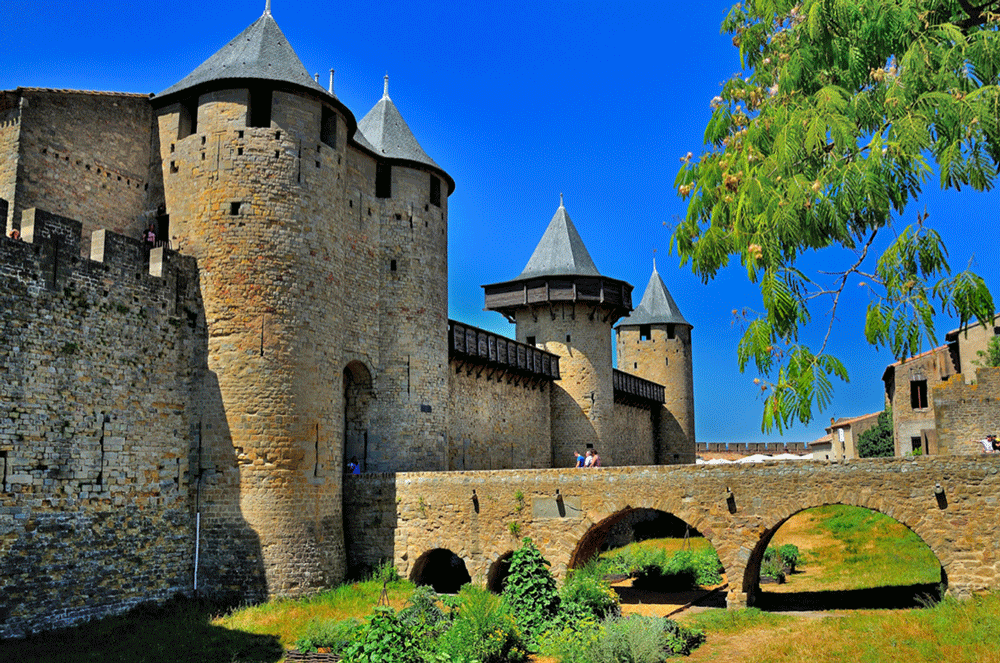 Carcassonne Castle in mid summer